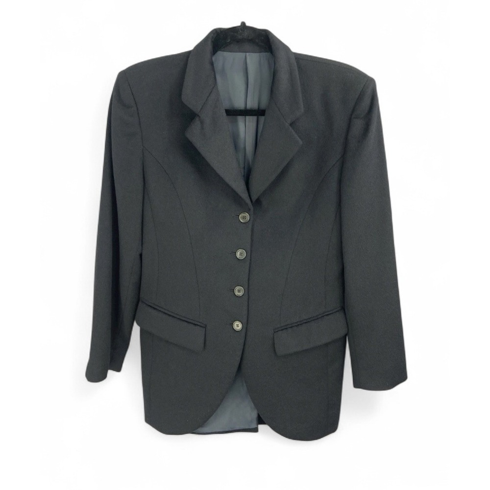 Riccardo Piacenza Vintage 4 Button Blue Angora Cashmere Wool Blazer Size 8 IT 42